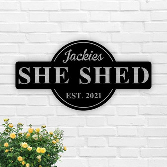 She Shed Personalized Metal Outdoor Sign, Established Date Sign, Gift for Her, She Shed,Metal She Shed Sign, Custom She Shed Sign, Mom Cave - Thegiftio UK