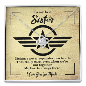 Sister Necklace, Army Sister Gift Necklace, Gift For Sister In Military, Air Forces, Police, Birthday Gift For Army Sister - Thegiftio UK