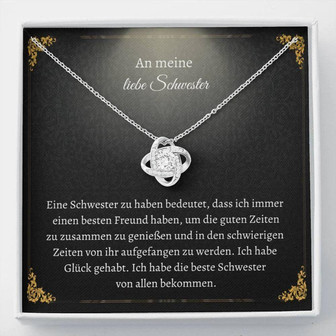 Sister Necklace, Beste Schwester Geschenk , German Sister Love , Schwester Christmas Gift , Schwester Necklace - Thegiftio UK