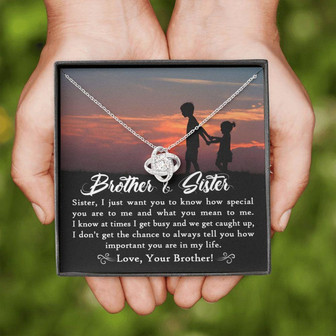 Sister Necklace, Brother And Sister Necklace, Little Sister Gift From Big Brother, Christmas Necklace For Sister, Little Sister Birthday Necklace - Thegiftio UK