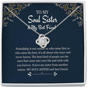 Sister Necklace, Friend Necklace, To My Soul Sister And Best Friend , Soul Sister Necklace Love Knot - Thegiftio UK