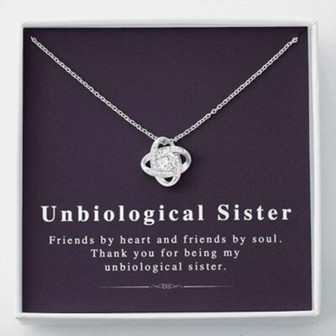 Sister Necklace, Friendship Necklace Gift, Unbiological Sister Gift For Best Friend, Friendship Knot Necklace - Thegiftio UK