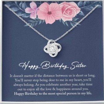 Sister Necklace, Gift For Sister Best Friend Bff Soul Sister, Long Distance Gift - Thegiftio UK