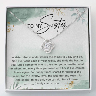 Sister Necklace , Gift For Sister , Love Knots , Necklace With Gift Box For Birthday Christmas - Thegiftio UK
