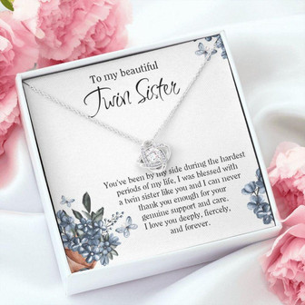 Sister Necklace, Gift For Twin Sister, Twin Sister Necklace, Love Necklace For My Beautiful Twin Sister Birthday - Thegiftio UK