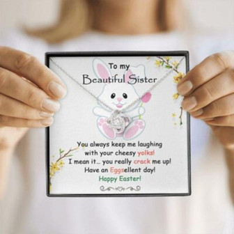 Sister Necklace, Happy Easter Day To My Sister Necklace, Easter Gifts For Sister, Best Friend - Thegiftio UK