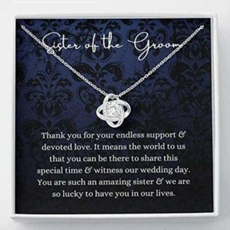 Sister Necklace, Sister Of The Groom Necklace, Wedding Gift From Bride And Groom, Thank You - Thegiftio UK