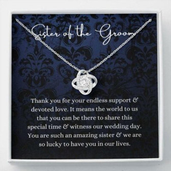 Sister Necklace, Sister Of The Groom Necklace Gift From Groom, Brother To Sister Wedding Gift - Thegiftio UK