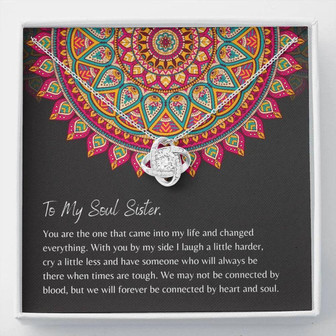 Sister Necklace, Soul Sister Necklace , Bff Necklace , Friend Message Card , Elegant Necklace , Soul Sister Love , Friend Birthday - Thegiftio UK