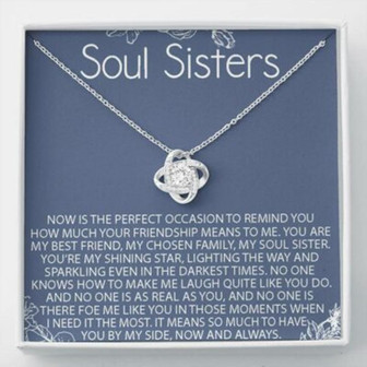 Sister Necklace, Soul Sisters Necklace Gift: Bff Necklace, Best Friend Gift Long Distance - Thegiftio UK