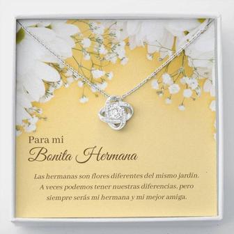 Sister Necklace, Sweet Hermana Necklace , Hermana Bff , Latina Sister Gift , Knot Necklace , Love For Hermana - Thegiftio UK