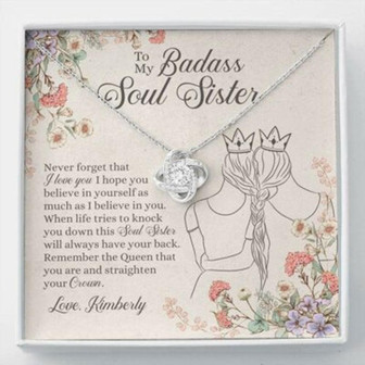 Sister Necklace, To My Badass Unbiological Sister Necklace, Gift For Best Friend, Bestie, Bff, Soul Sister - Thegiftio UK