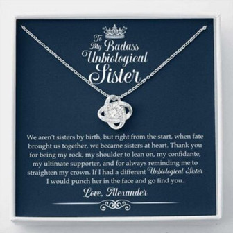 Sister Necklace, To My Badass Unbiological Sister Necklace, Gift For Best Friend, Bestie, Bff, Soul Sister - Thegiftio UK