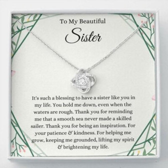 Sister Necklace, To My Beautiful Sister Necklace, Birthday Christmas Gift For Little Sister Big Sister - Thegiftio UK