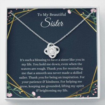 Sister Necklace, To My Beautiful Sister Necklace, Birthday Christmas Gift For Little Sister Big Sister - Thegiftio UK