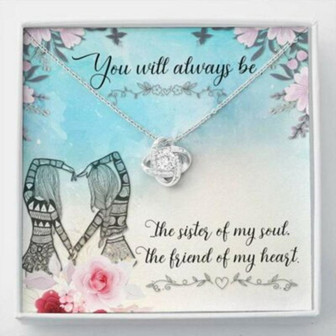 Sister Necklace, To My Best Friend “Sister Of My Soul” Love Knot Necklace Gift - Thegiftio UK
