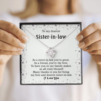 Sister Necklace, To My Dearest Sister-In-Law Gift, Sister-In-Law Necklace, Gift For Sister-In-Law, Bonus Sister Gift, Love Knot Necklace - Thegiftio UK
