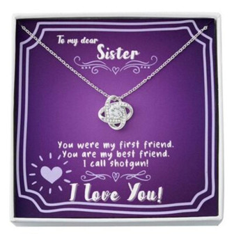 Sister Necklace, To My Sister Necklace , My First Best Friend Card And Love Knot Necklace - Thegiftio UK