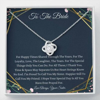 Sister Necklace, To My Sister On Your Wedding Day Necklace Gift From Sister, To Bride Necklace From Little Sister Big Sister - Thegiftio UK