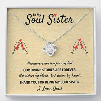 Sister Necklace, To My Soul Sister “Our Drunk Stories Are Forever” Necklace. Gift For Best Friend Soul Sister Girlfriend - Thegiftio UK