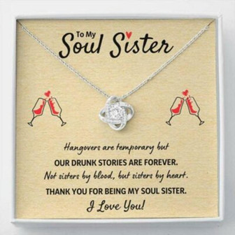 Sister Necklace, To My Soul Sister Best Friend Necklace Gift “Our Drunk Stories Are Forever” - Thegiftio UK
