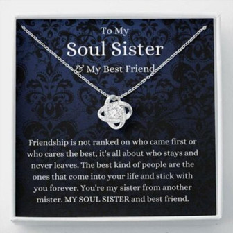 Sister Necklace, To My Soul Sister Necklace, Gift For Best Friend, Bestie, Bff, Thank You Gift For Friend - Thegiftio UK