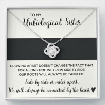Sister Necklace, To My Unbiological Sister “Tangled” Love Knot Necklace Gift - Thegiftio UK