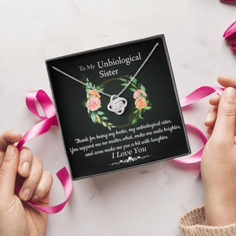 Sister Necklace, To My Unbiological Sister Necklace, Unbiological Sister Best Friend Gift , Friends Forever, Love Knot Necklace - Thegiftio UK