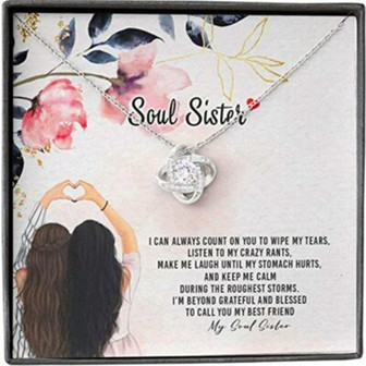 Sister Necklace, To Soul Sister Best Friend Grateful Blessed Laugh Calm Storm Necklace - Thegiftio