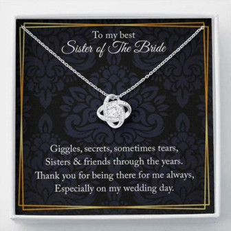Sister Necklace, Wedding Gift For Sister Of The Bride, Wedding Necklace For Sister From Bride - Thegiftio UK