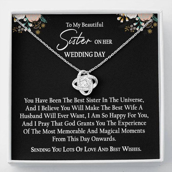 Sister Wedding Day Gift - Love Knot Necklace - Thegiftio UK