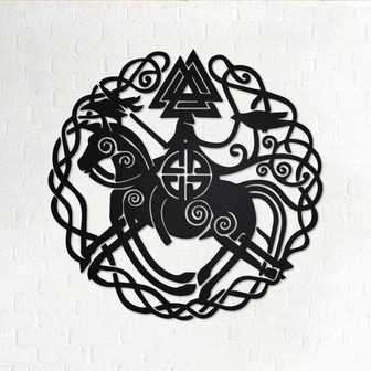 Sleipnir And Odin's Metal Sign | Sleipnir And Odin's Metal Wall Art | Sleipnir And Odin's Metal wall Decor | Sleipnir Odin's Horse Meatl art - Thegiftio UK
