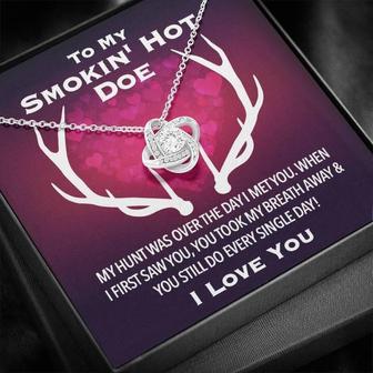Smokin' Hot Doe Hunt Is Over | Love Knot Necklace | Personalized Gift For Your Woman! ❤️ - Thegiftio UK