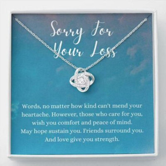 Sorry For Your Loss Necklace Gift, Loss Of Husband Gift, Grief Gift, Memorial Gift - Thegiftio UK