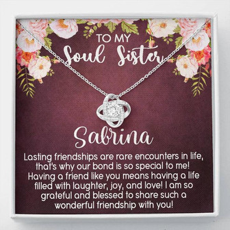 Soul Sister Love Knot Necklace, Soul Sister Necklace Gift, Gift For Best Friend Gift, Bff Gift, Gift For Soul Sister, Unbiological Sister - Thegiftio UK
