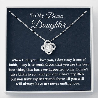 Stepdaughter Necklace, Bonus Daughter Gift, Interlocking Hearts Necklace, Stepmom Present For Stepdaughter Daughter In Law - Thegiftio UK