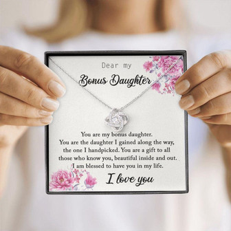 Stepdaughter Necklace, Bonus Daughter Necklace, Gift For Bonus Daughter, Stepdaughter Gift From Stepdad, To My Bonus Daughter Gift - Thegiftio