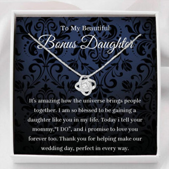 Stepdaughter Necklace, Daughter Of The Bride Gift Necklace, To Stepdaughter Bonus Daughter Gift From Stepdad On Wedding Day - Thegiftio UK