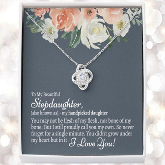 Stepdaughter Necklace, Stepdaughter Gift, Bonus Daughter Gift, Stepdaughter Gift, Gift For Stepdaughter At Wedding, Handpicked Daughter - Thegiftio