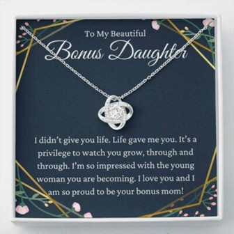 Stepdaughter Necklace, To My Beautiful Bonus Daughter Necklace, Stepdaughter Gift From Bonus Mom - Thegiftio UK