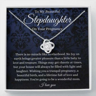 Stepdaughter Pregnancy Necklace, Gift For Mom To Be, Expecting Mom - Thegiftio UK