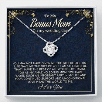 Stepmom Necklace, Bonus Mom Gift On My Wedding Day, Stepmother Wedding Gift From Bride, To Stepmom Of The Bride Gift - Thegiftio UK