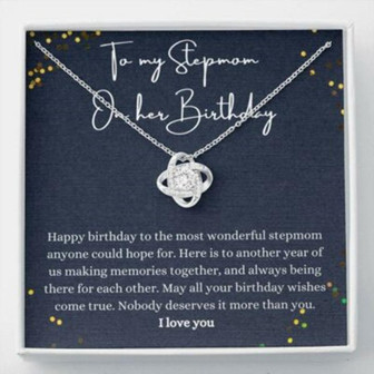 Stepmom Necklace, Happy Birthday Stepmom Necklace Gift, Gift For Stepmother Bonus Mom Birthday - Thegiftio UK