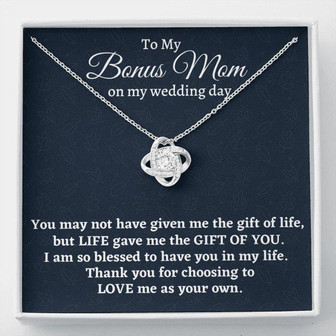 Stepmom Necklace, Stepmother Wedding Gift From Bride, Necklace, Bonus Mom Gift, To Stepmom Of The Bride Wedding Gift - Thegiftio UK