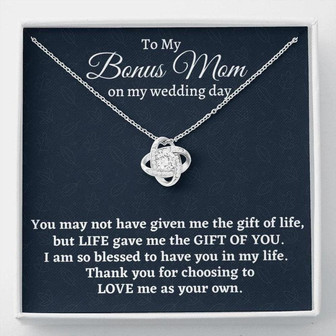 Stepmom Necklace, Stepmother Wedding Gift From Bride, Necklace, Bonus Mom Gift, To Stepmom Of The Bride Wedding Gift - Thegiftio UK