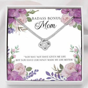 Stepmom Necklace, To My Badass Bonus Mom “Life-So” Necklace Gift For Stepmom, Mother-In-Law - Thegiftio UK