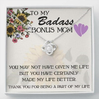 Stepmom Necklace, To My Badass Bonus Mom Gift Necklace, Gift For Stepmom, Stepmother, Second Mom - Thegiftio UK
