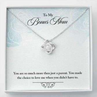 Stepmom Necklace, To My Bonus Mom “Choice-So” Love Knot Necklace Gift - Thegiftio UK