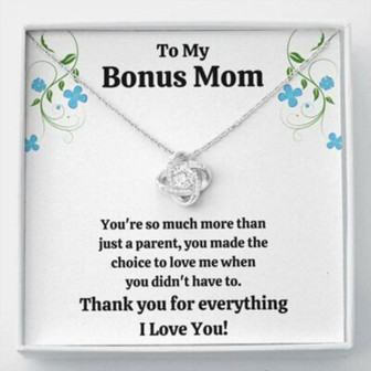 Stepmom Necklace, To My Bonus Mom Choice To Love Me Love Knot Necklace Gift - Thegiftio UK