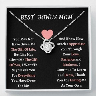 Stepmom Necklace, To My Bonus Mom Ever Gift Necklace, Surprised Gift Step Mom, Stepmother, Mother-In-Law - Thegiftio UK
